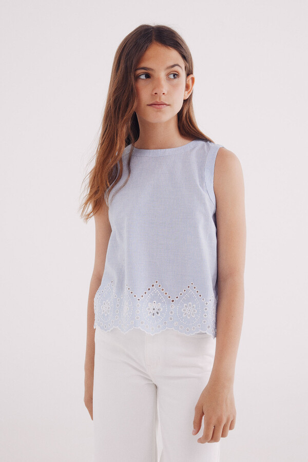 Springfield Kids Top sin mangas para niña azul indigo