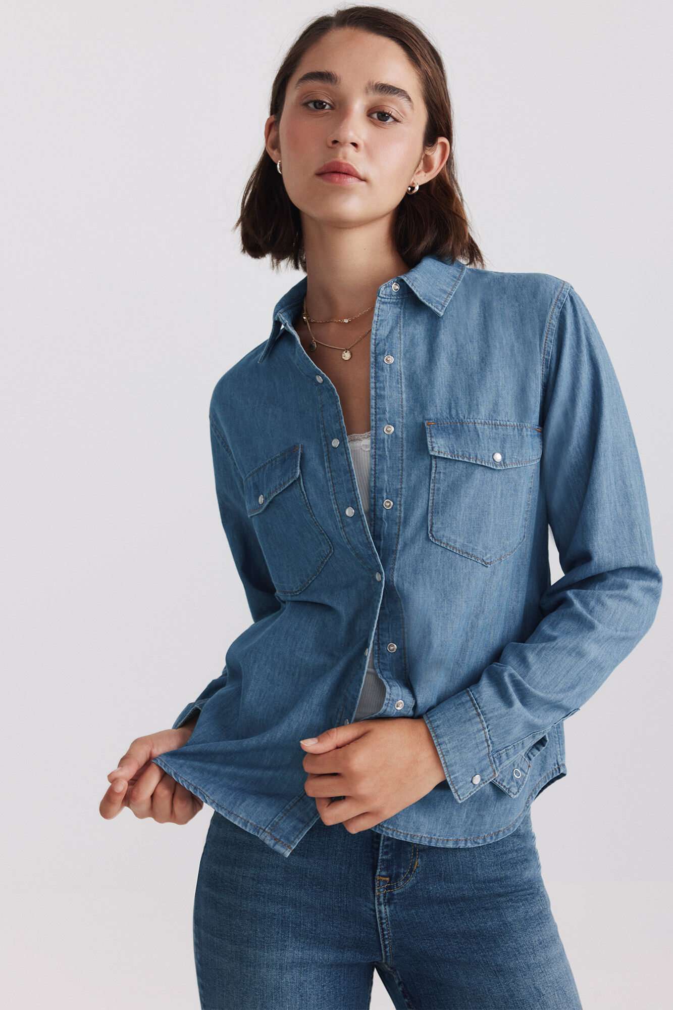 Springfield Camisa b&aacute;sica de denim
