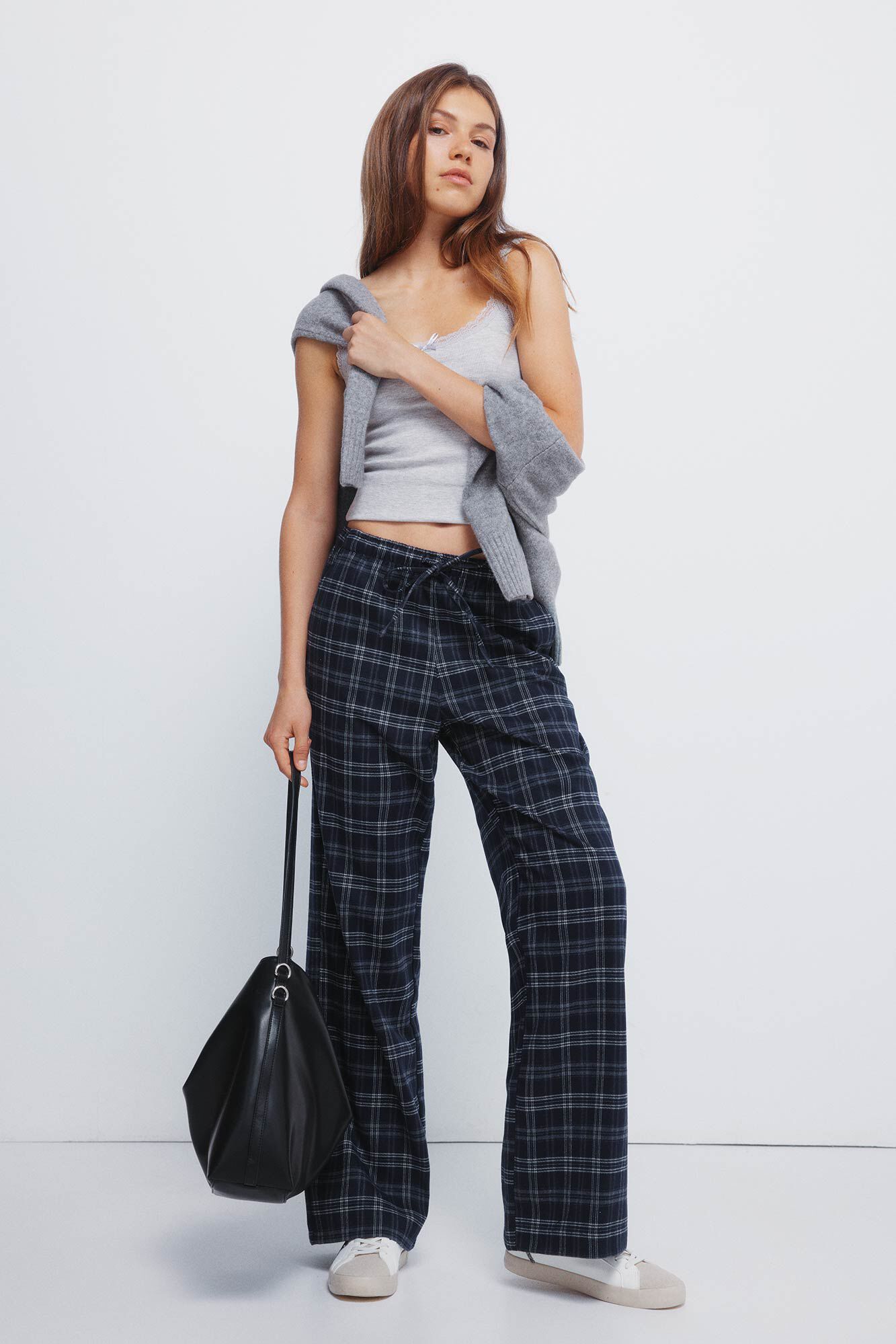 Springfield Pantalones jogger a cuadros marino