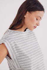 Springfield Playera rayas manga contraste gris