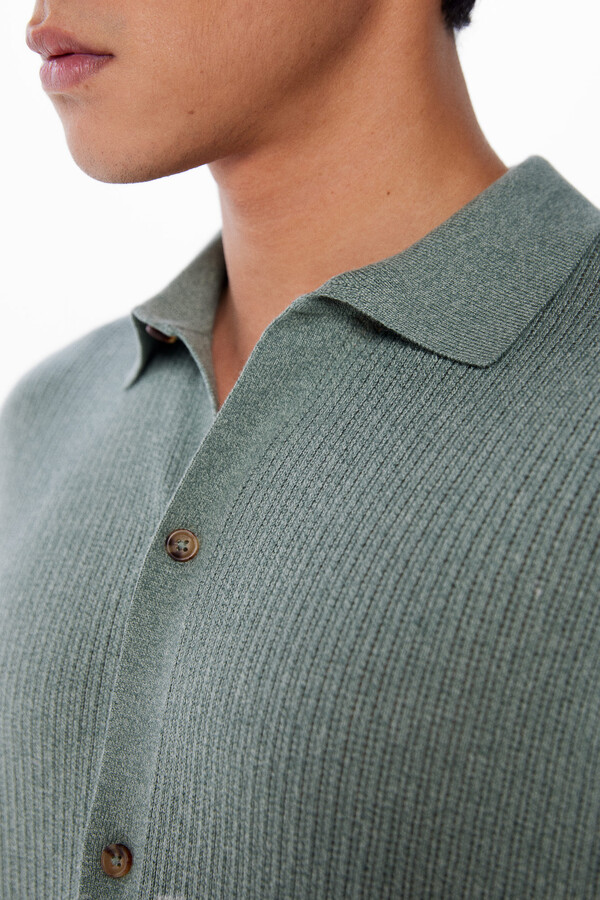 Springfield Suéter manga corta cuello polo verde