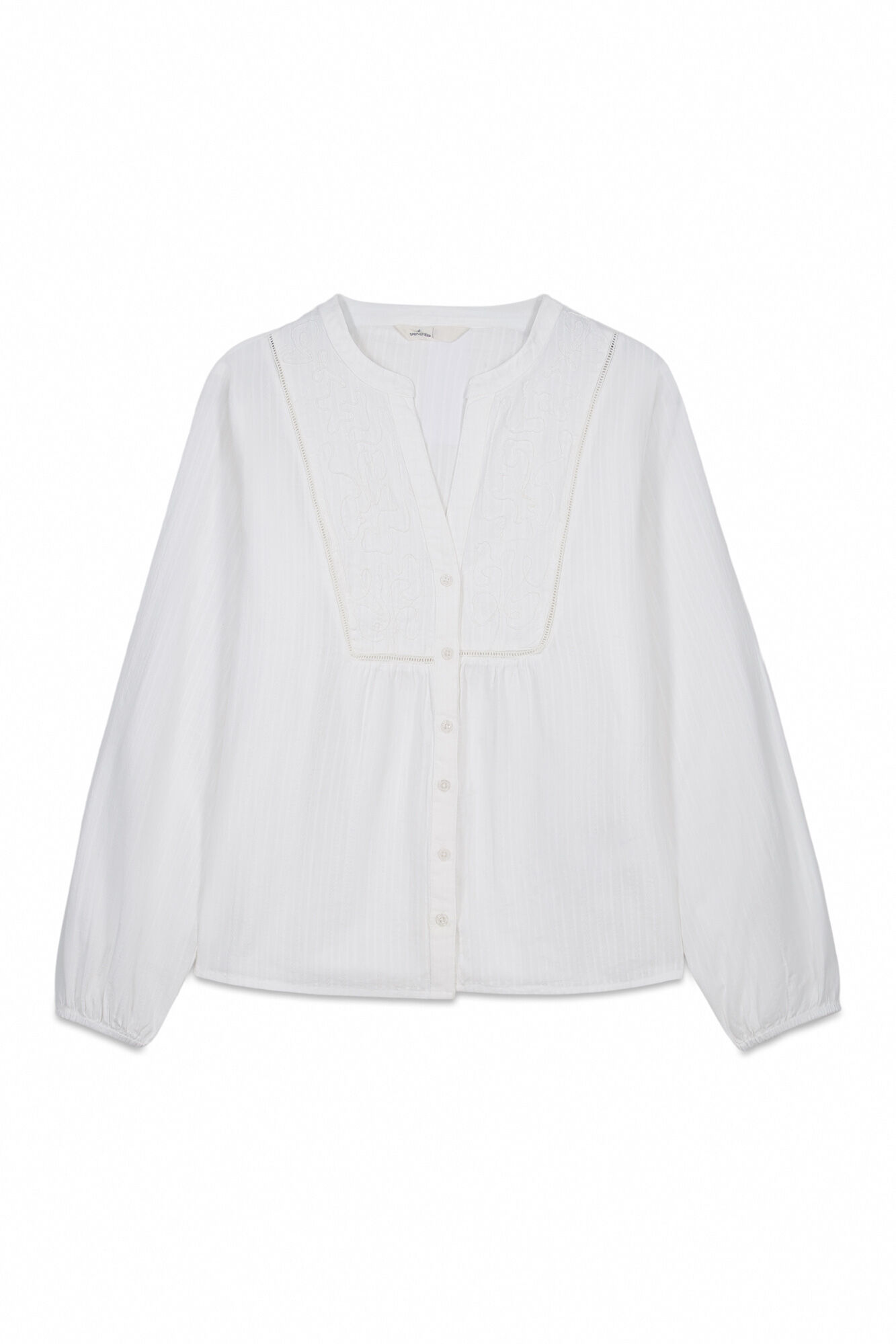 Springfield Blusa manga larga bordada blanco