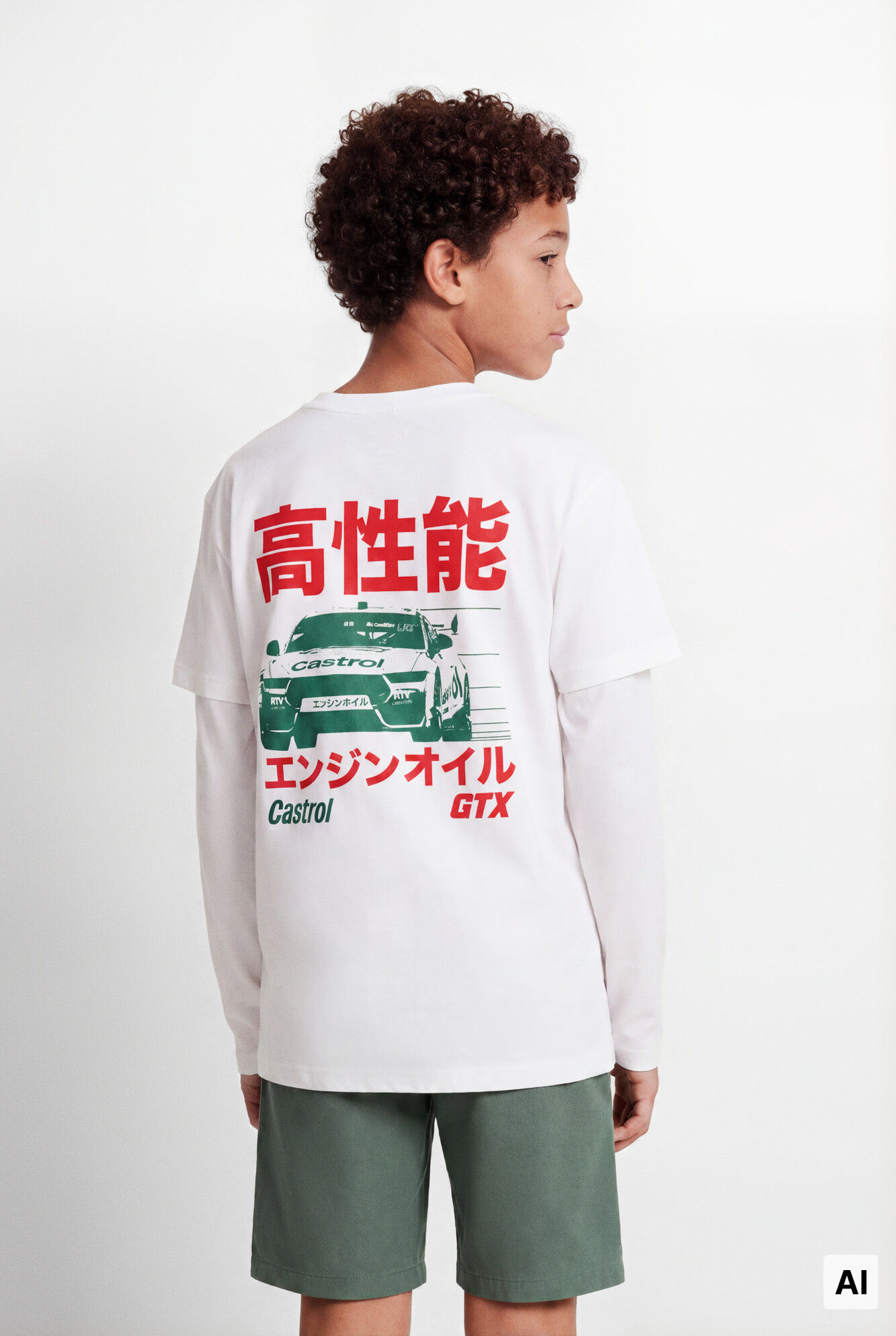 Springfield Kids Playera manga corta de coche verde para ni&ntilde;o