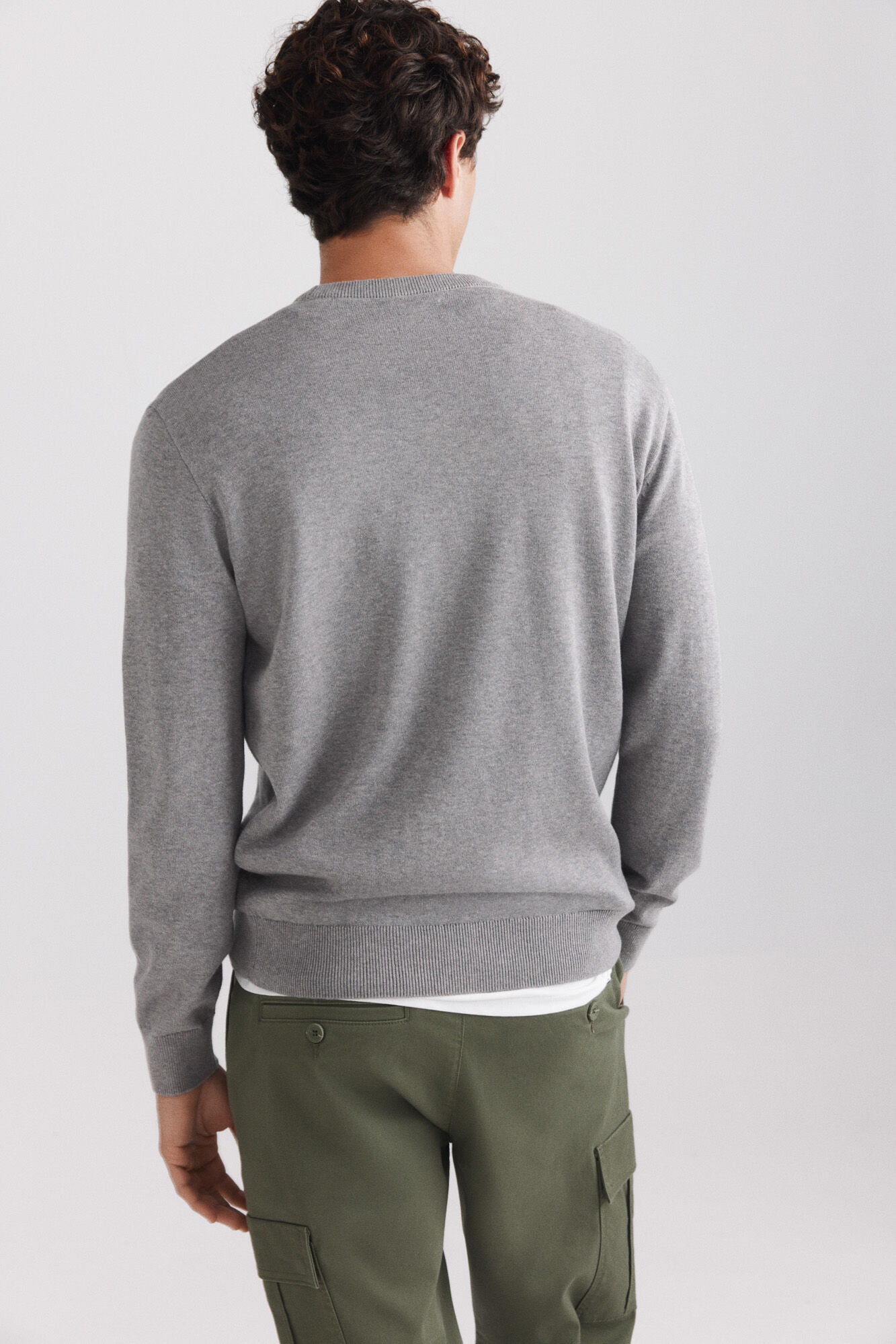 Springfield Su&eacute;ter b&aacute;sico cuello redondo gris
