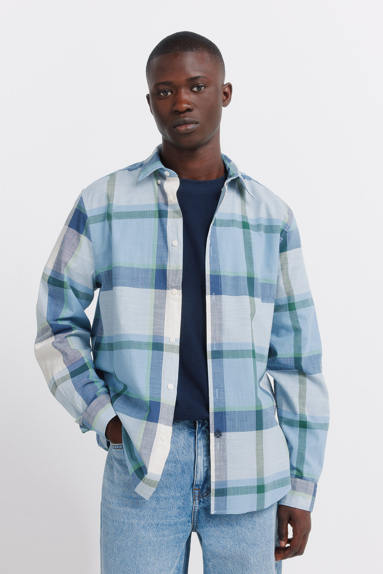 Springfield Camisa a cuadros de algod&oacute;n ligera