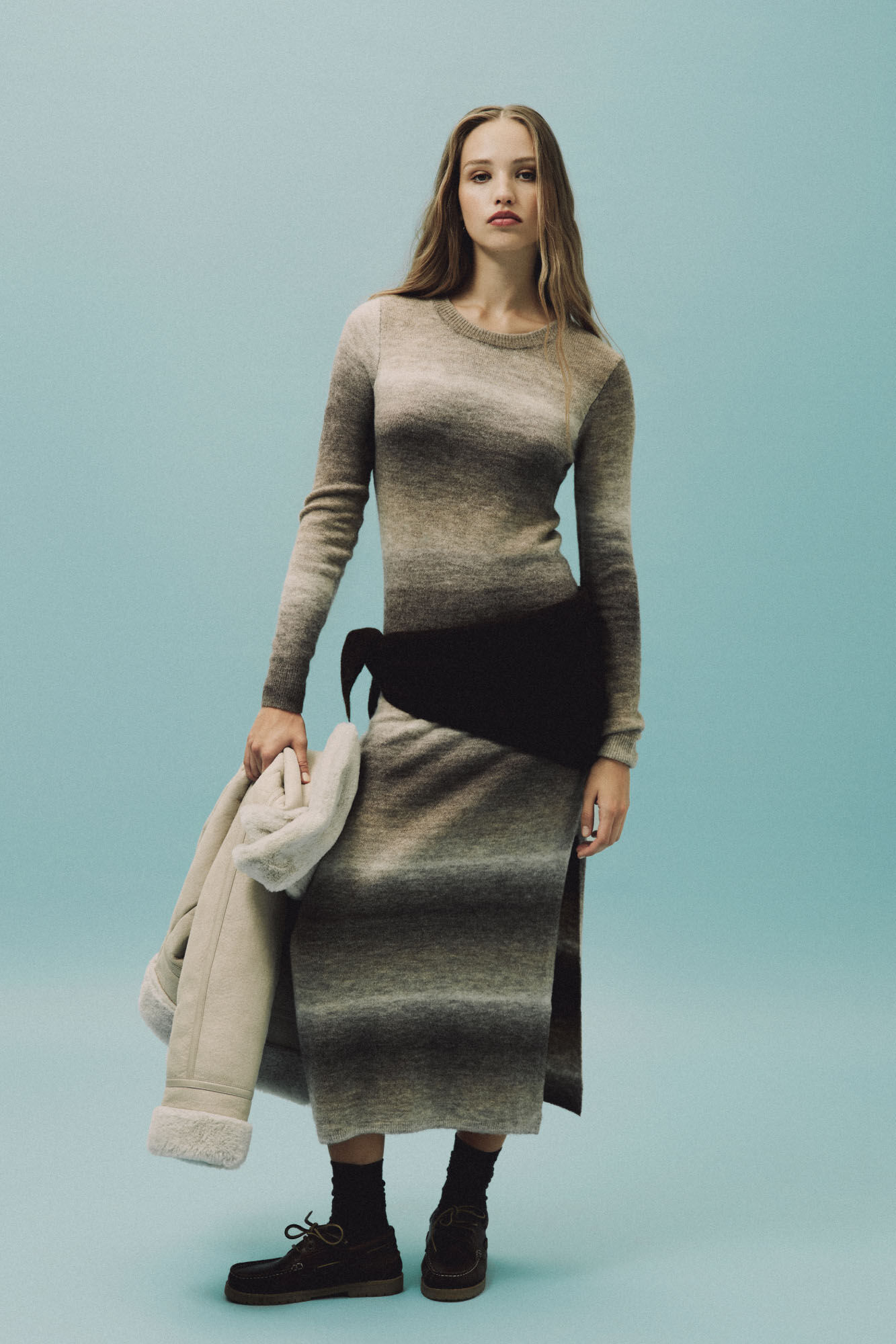 Springfield Vestido midi de punto tejido espacial