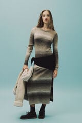 Springfield Vestido midi de punto tejido espacial gris