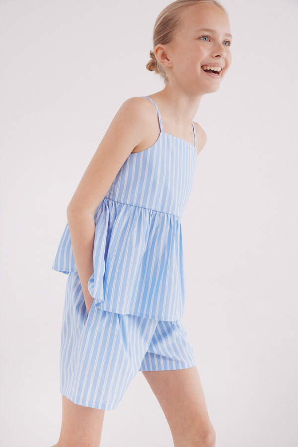 Springfield Kids Shorts rayas niña azul