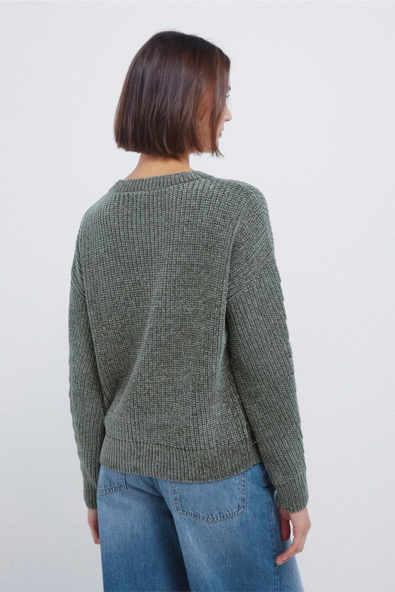 Springfield Jersey de chenilla y lurex kaki