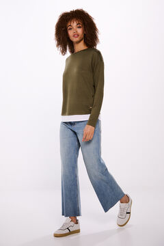 Springfield Playera combinada botones laterales khaki