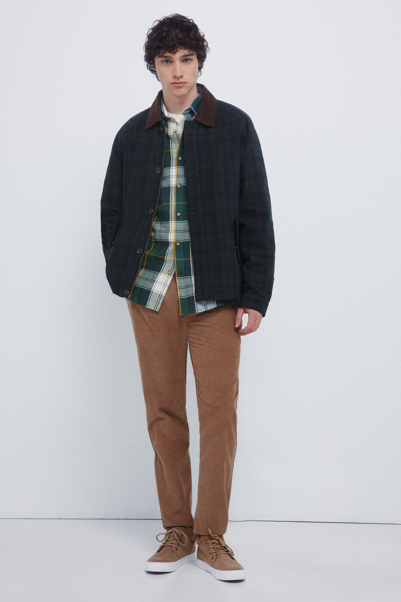 Springfield Pantalones chinos de pana micro de pana entallado