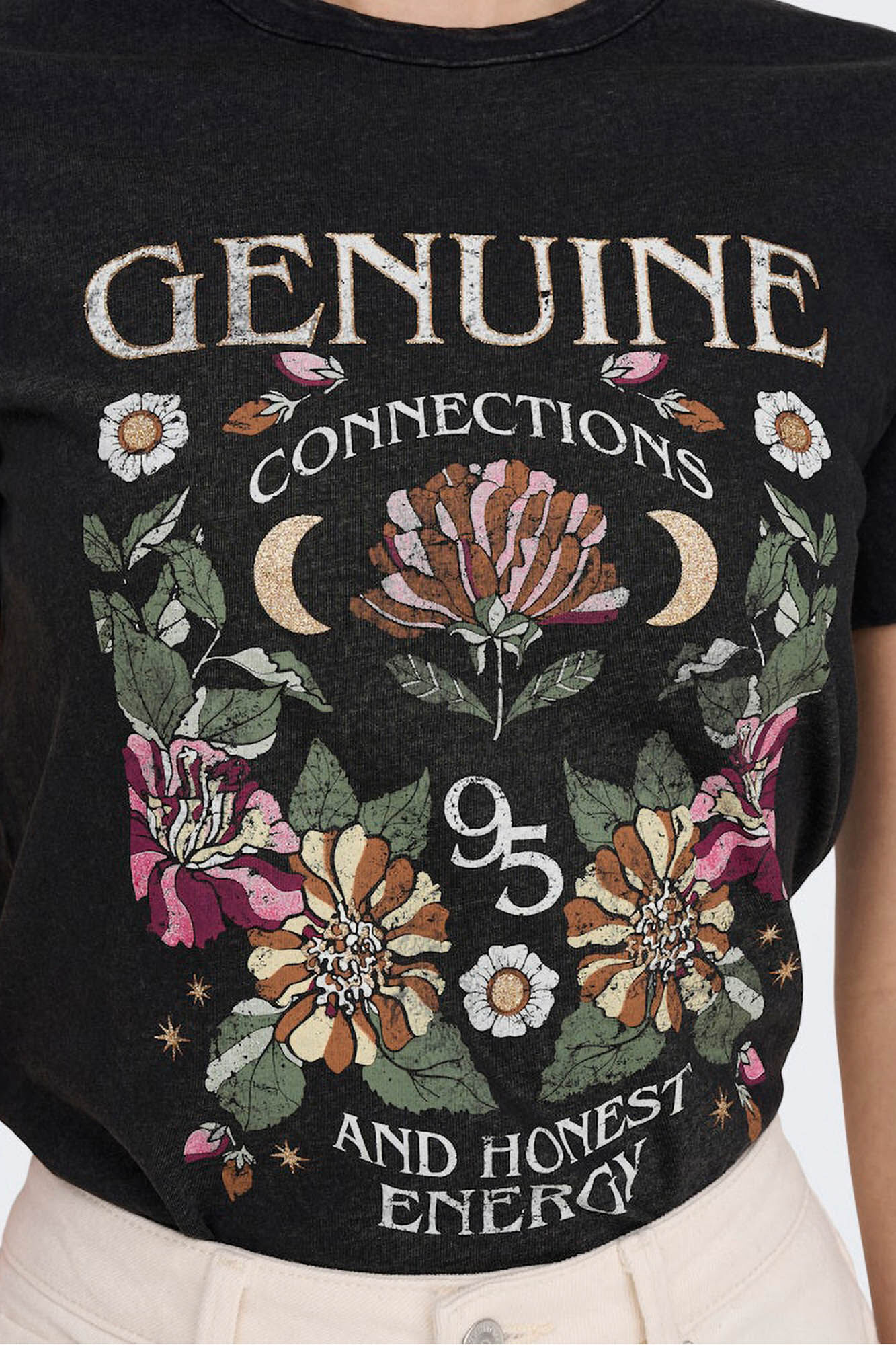 Only Playera estampada de manga corta  gris