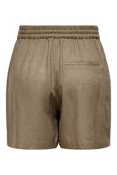 Springfield Shorts de lino cintura ajustable gris