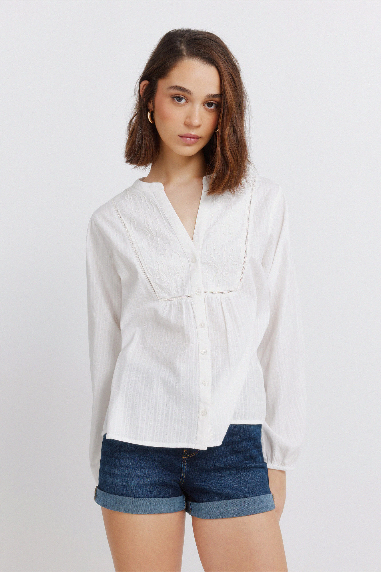 Springfield Blusa manga larga bordada