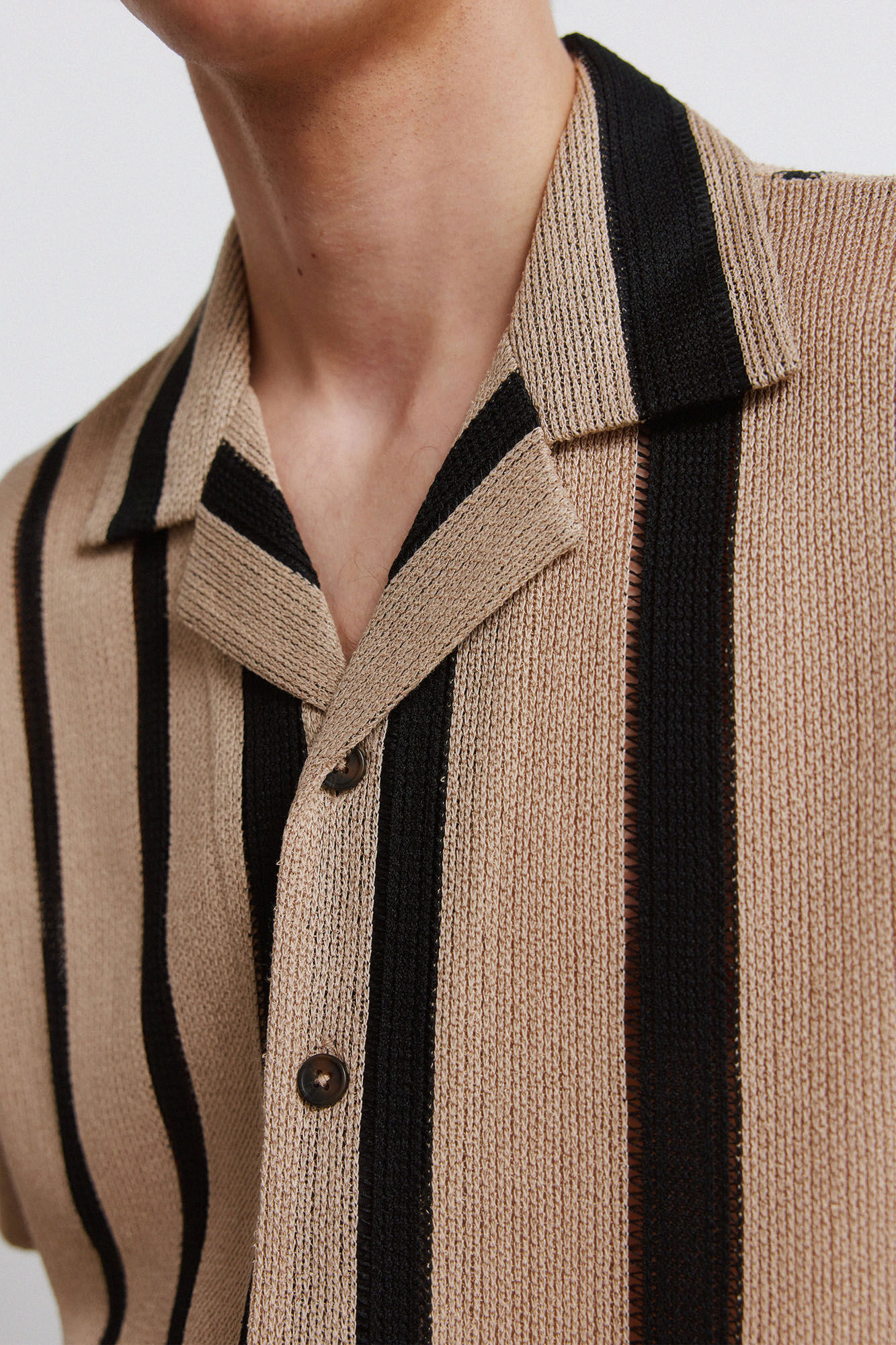 Springfield Polo camisero de estructura regular fit beige