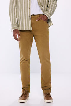 Springfield Pantalón color slim fit nude