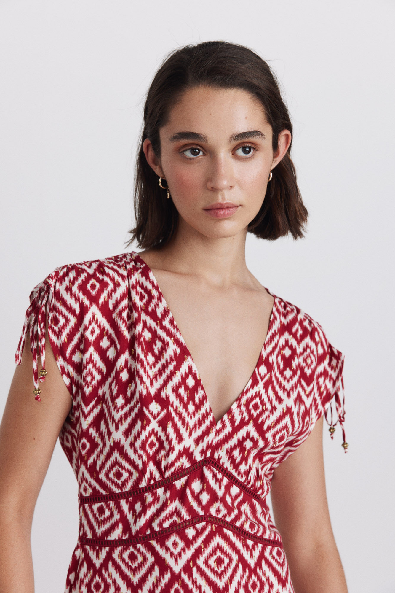 Springfield Vestido midi de tirantes rojo
