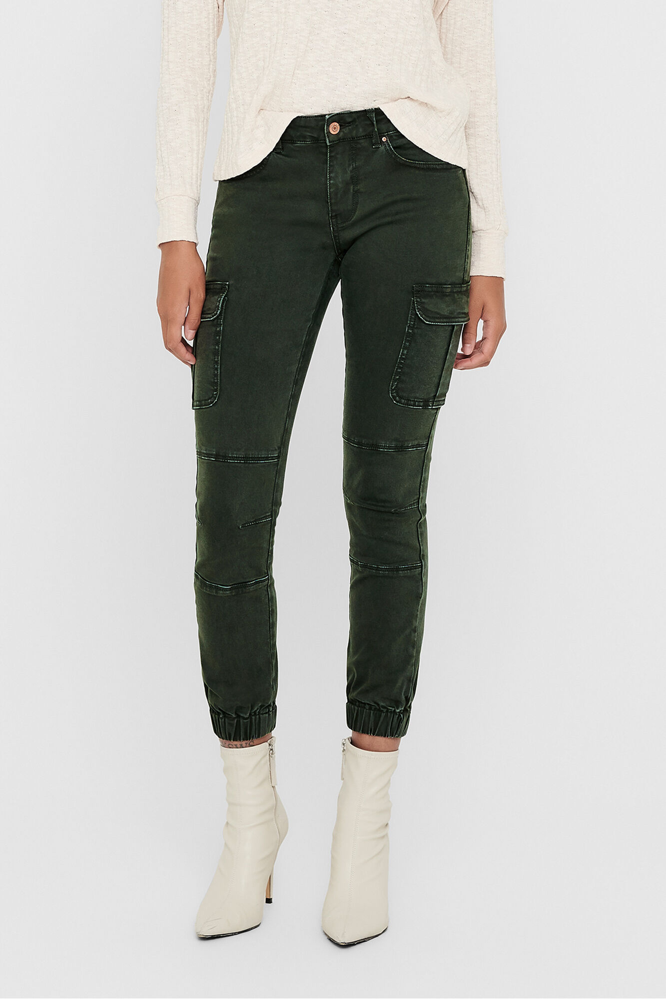 Only Pantal&oacute;n cargo slim fit verde