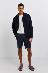 Springfield Bermudas dobby comfort fit de lino