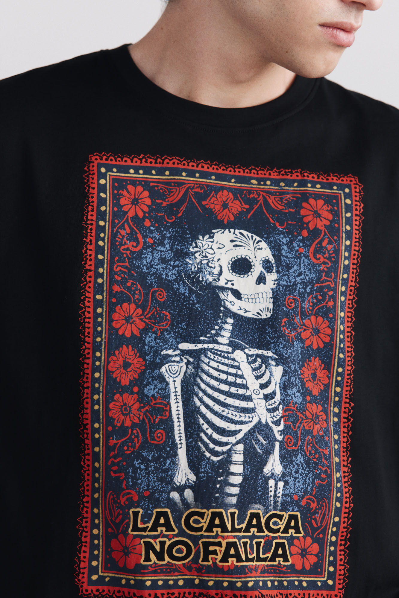 Springfield Playera D&iacute;a de Muertos Calaca negro
