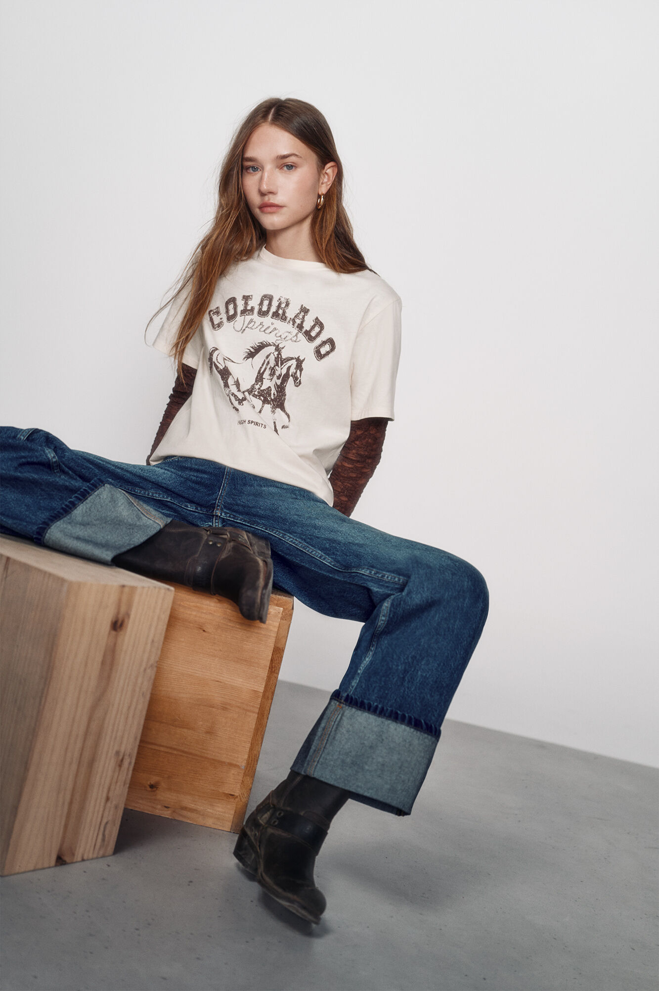 High Spirits Playera Stetson caf&eacute;