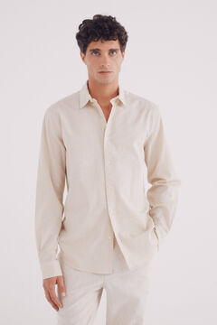 Springfield Camisa lino beige
