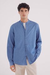 Springfield Camisa denim mao azul indigo