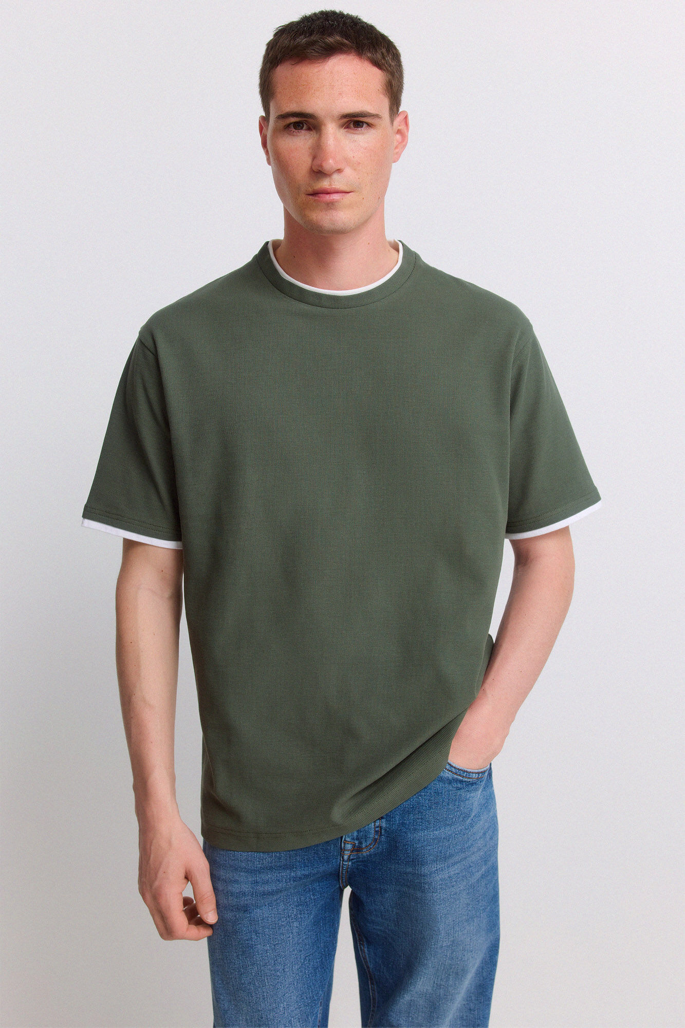 Springfield Playera de tela waffle doble