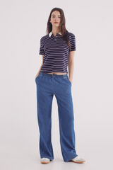 Springfield Pantalón jogger denim azul