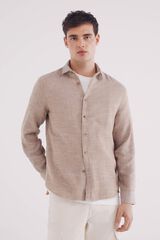 Springfield Camisa rústica beige