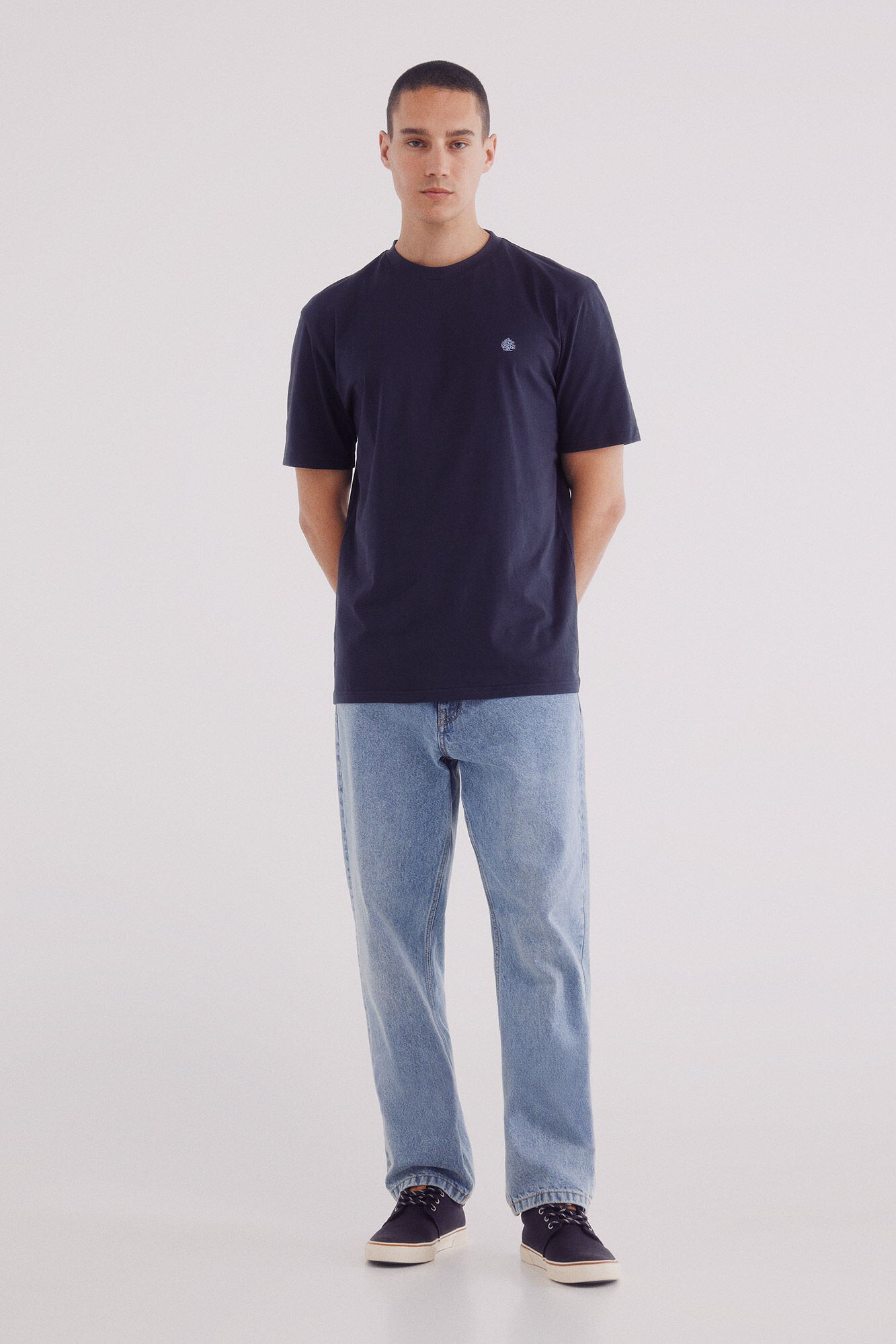 Springfield Playera b&aacute;sica cuello redondo azul