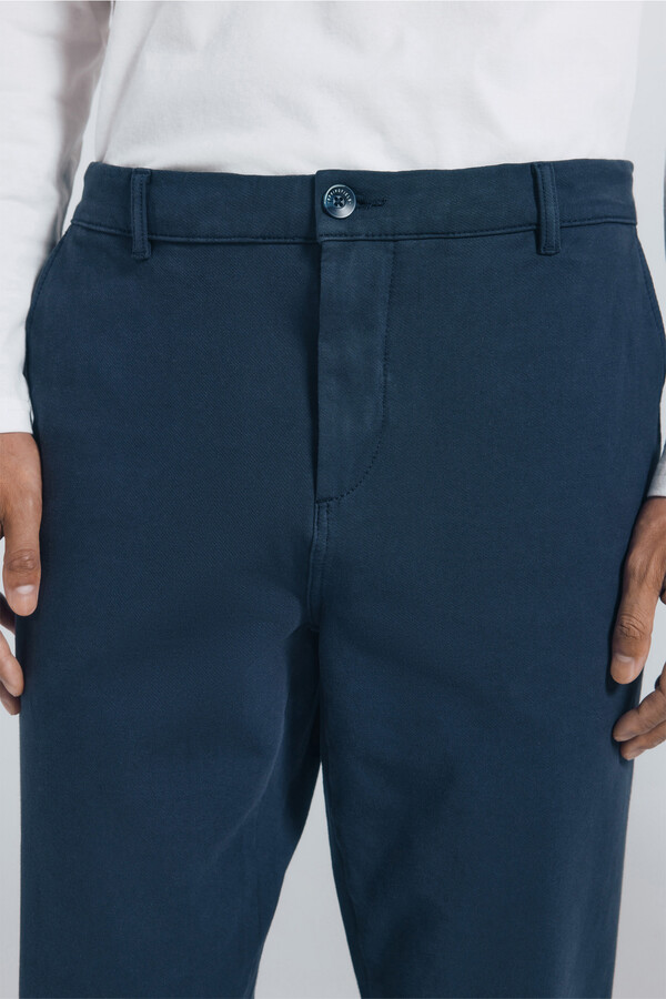 Springfield Pantalón chino comfort slim fit azul