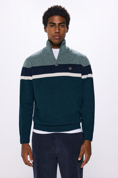 Springfield Suéter cremallera bloque color azul