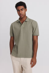 Springfield Polo de estructura slim fit kaki