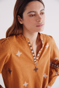Springfield Blusa bordados étnicos amarillo