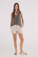 Springfield Shorts chino cintur&oacute;n  estampado