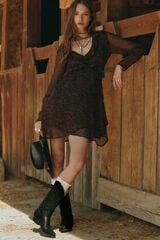 High Spirits Vestido Brune café