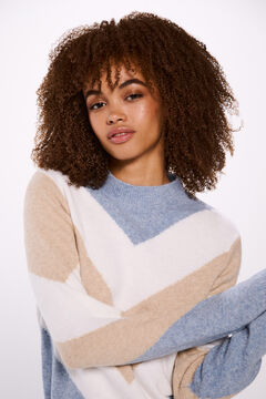 Springfield Suéter rayas chevron beige
