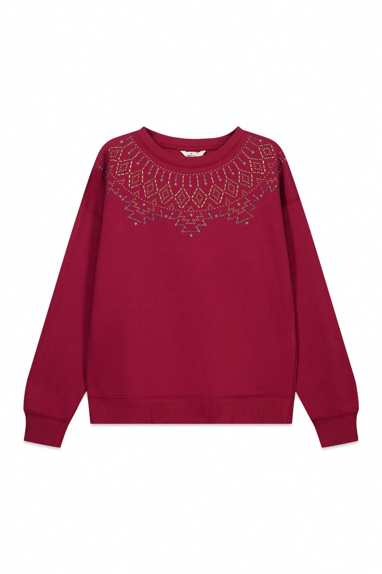 Springfield Sudadera de cuello boho con aplicaciones p&uacute;rpura