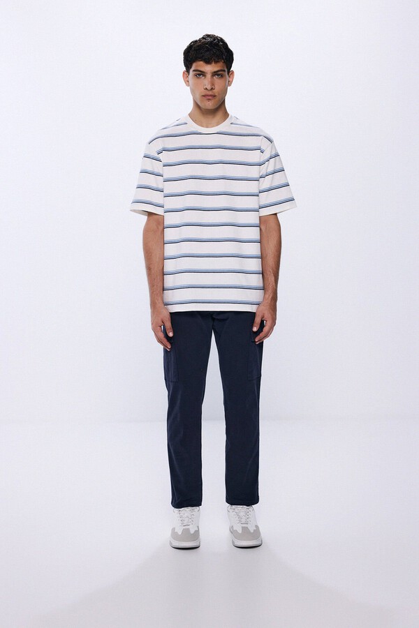 Springfield Playera rayas azul