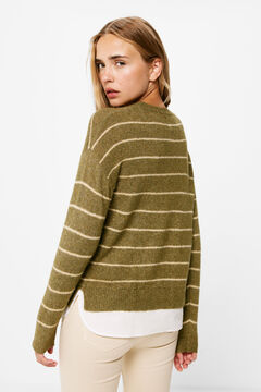 Springfield Suéter Rayas Lurex Bimateria verde