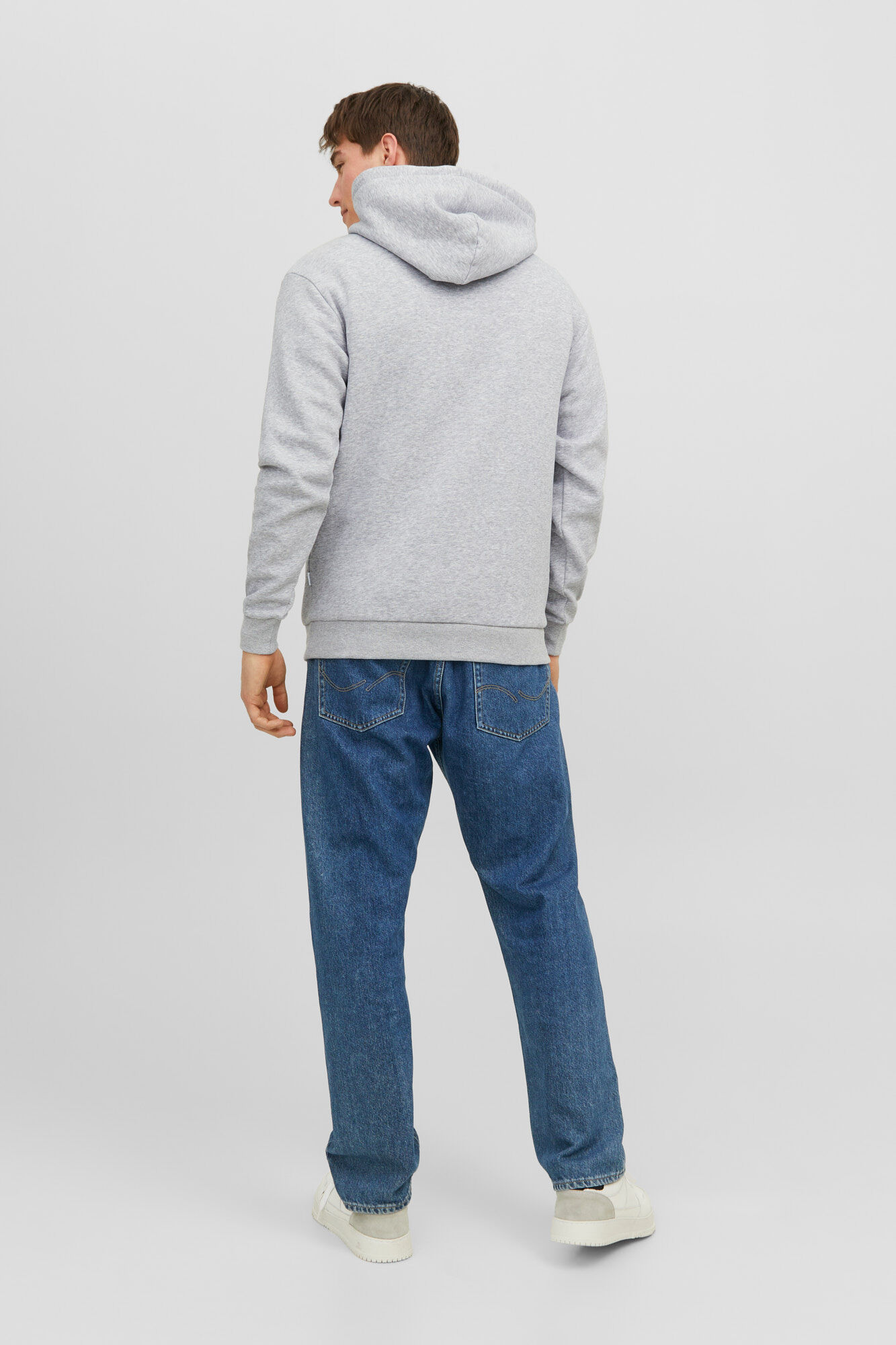 Jack & Jones Sudadera relaxed fit capucha gris