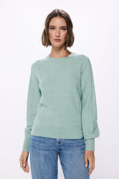 Springfield Suéter cable knit verde