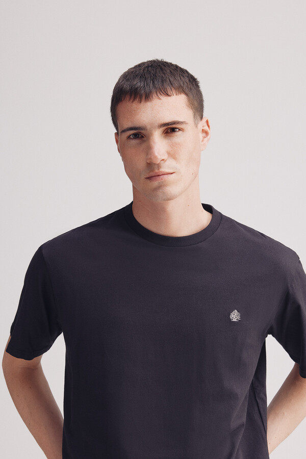 Springfield Playera básica cuello redondo negro