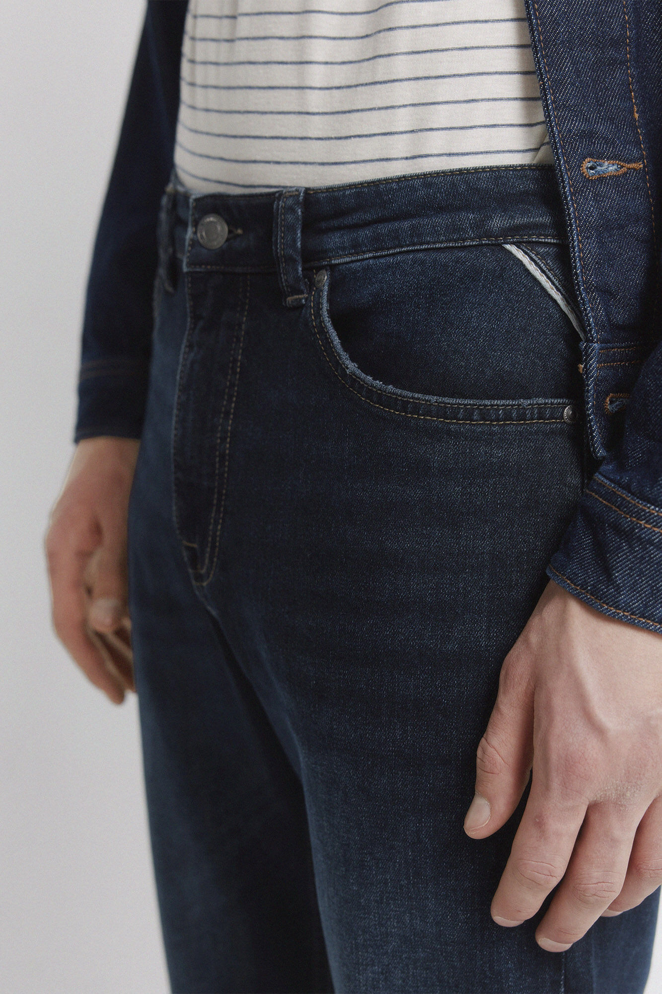 Springfield Jeans lavado oscuro slim fit turquesa