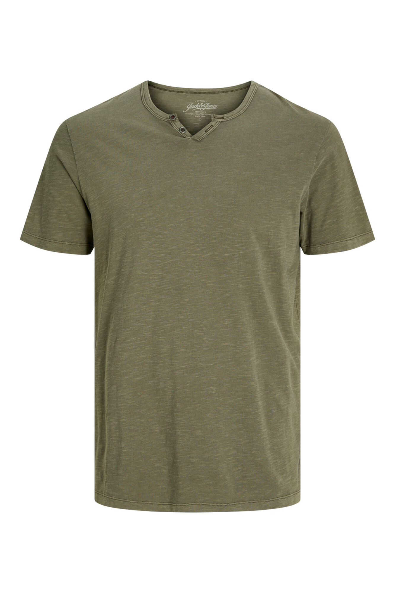 Jack & Jones Playera est&aacute;ndar fit botones khaki