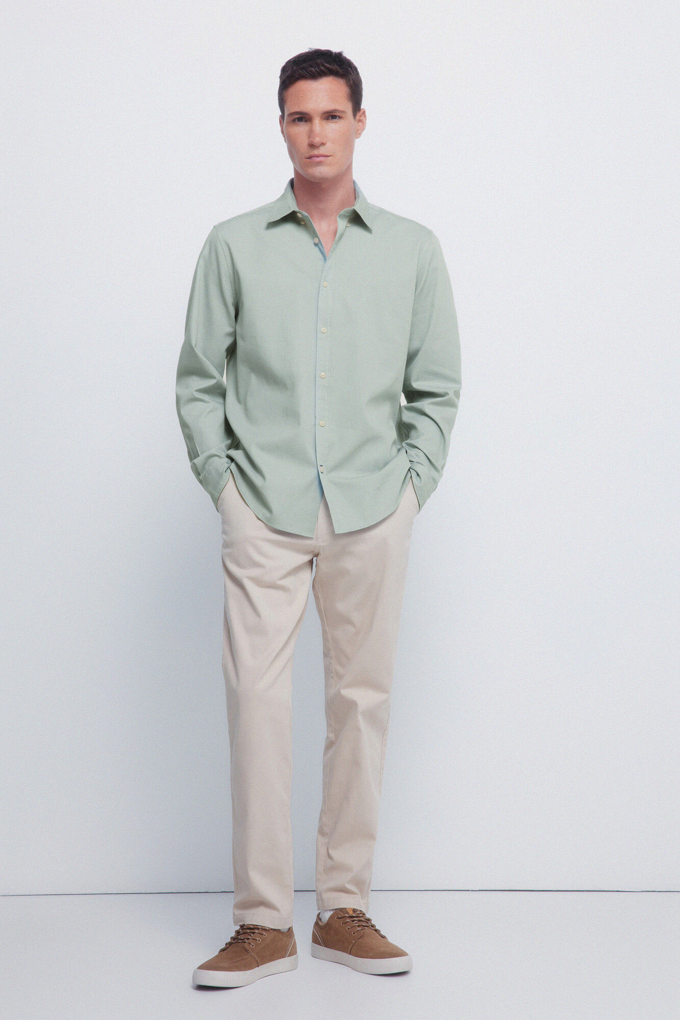 Springfield Camisa estructurada bicolor verde