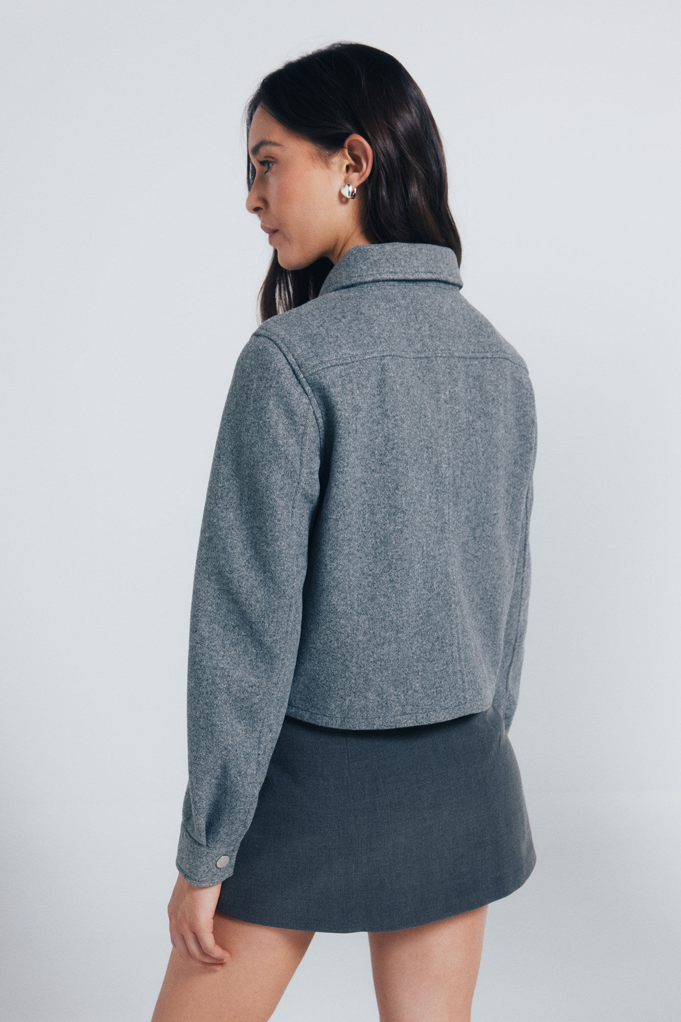 Springfield Chamarra short de felpa gris