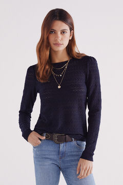 Springfield Playera estructura crochet marino