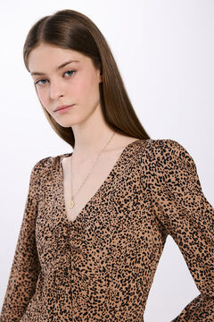 Springfield Vestido midi leopardo nude